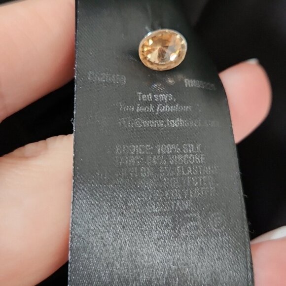 TED BAKER | Silk Dress Pencil Embellished Sleaves US Sz 2 - Picture 10 of 11